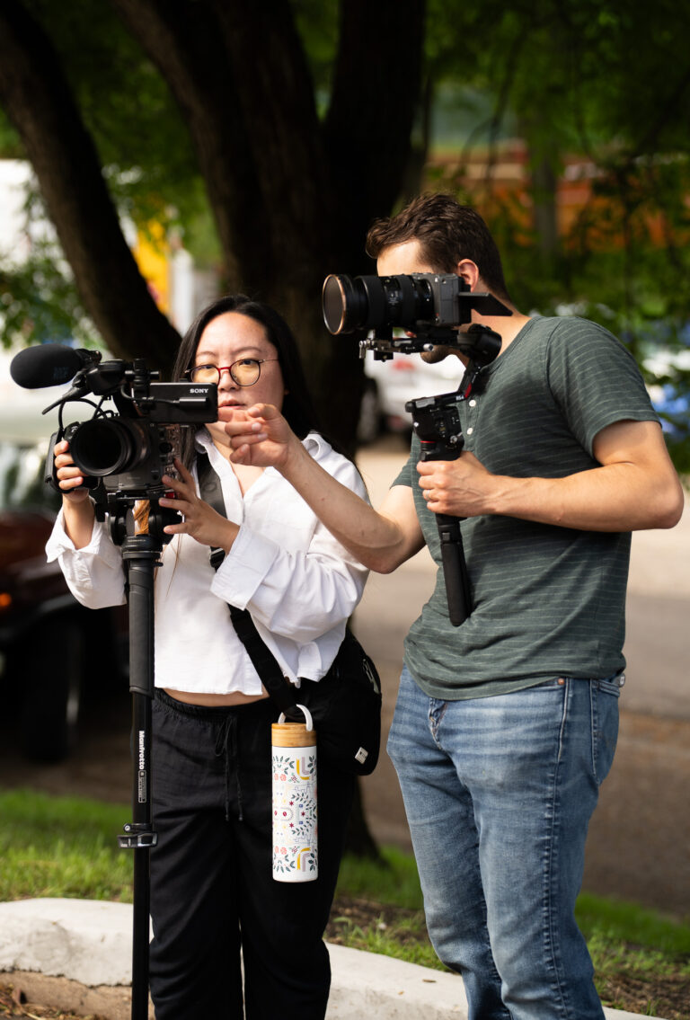 Adrian and Angelia filming